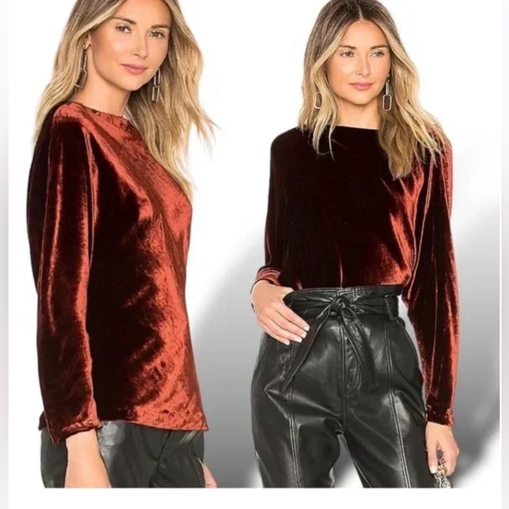 ALC 4 small miller velvet top shirt